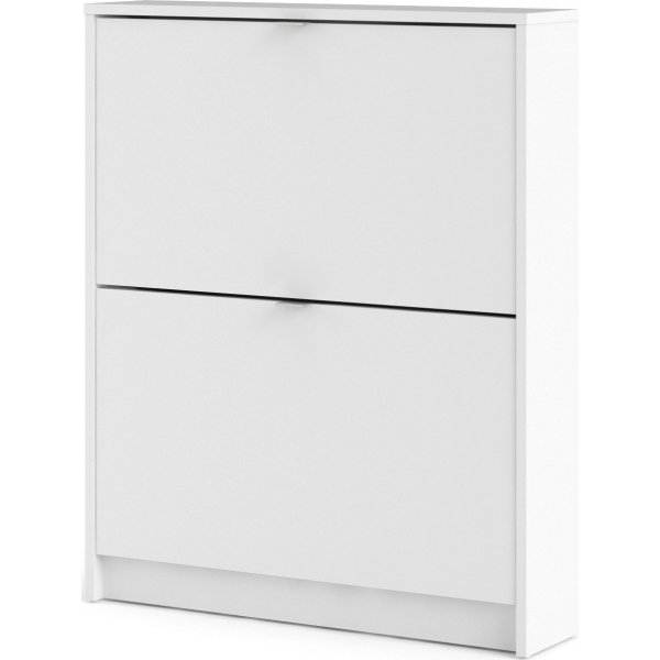 Schuhschrank mit 2 Fächern - Weiß Schuhschrank mit 2 Fächern - Weiß