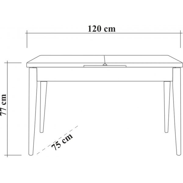 Manaki Esstisch 120-153 x 75 cm - Schwarz Manaki Esstisch 120-153 x 75 cm - Schwarz