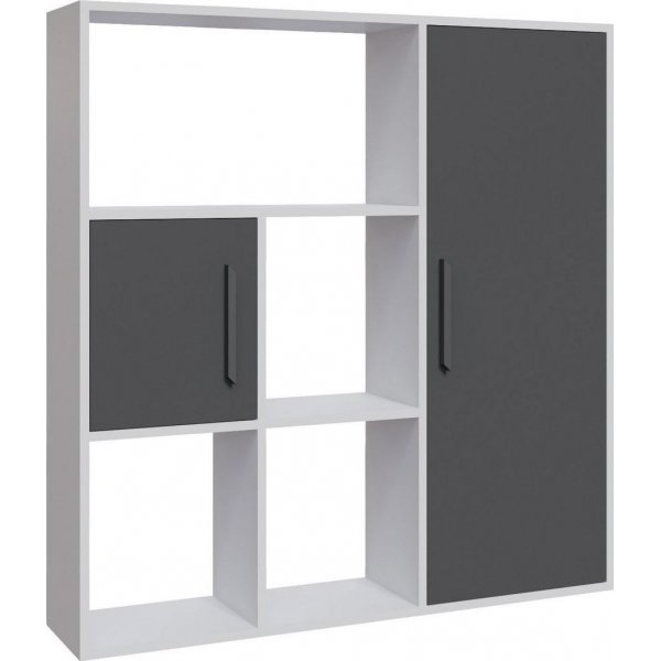 Ridge B�cherregal - Wei�/Anthrazit