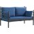 Manyas 2-Sitzer Outdoor-Sofa - Schwarz/Blau + Mbelpflegeset fr Textilien