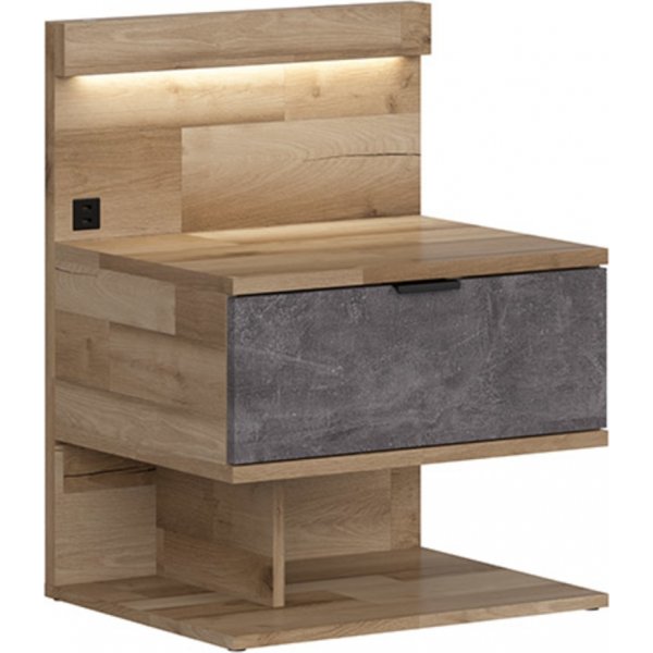 Arica Nachttisch rechts - Eiche/grau Arica Nachttisch rechts - Eiche/grau