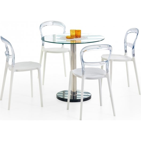 Violetter Glastisch - Chrom/Marmor Violetter Glastisch - Chrom/Marmor