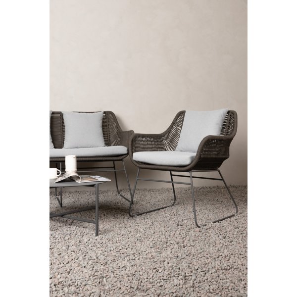 Sofagruppe Davao - Dunkelgrau/Braun