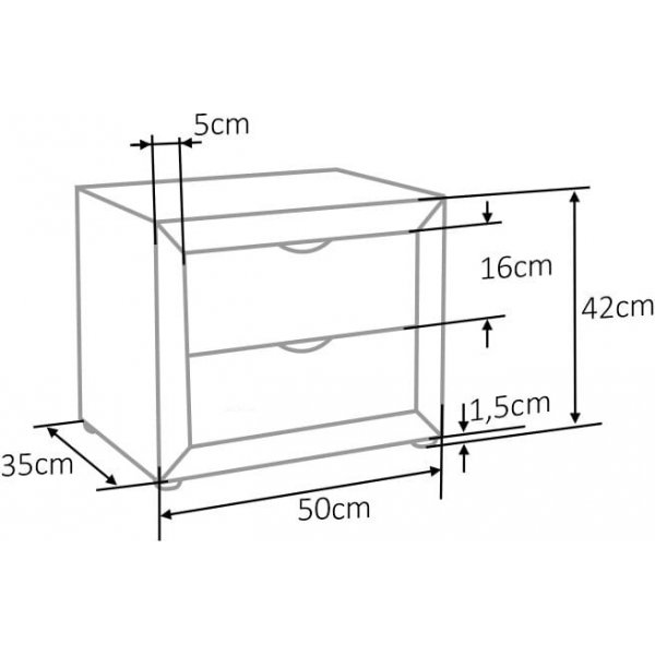 Eton 2 Nachttische - Grauer Samt Eton 2 Nachttische - Grauer Samt