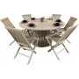 Runder kegelfrmiger Esstisch Salt D150 cm - Graues Teakholz