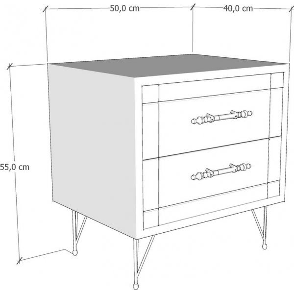 Nachttisch - Wei/Schwarz
