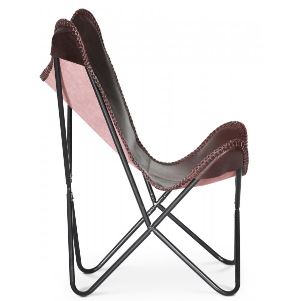 Fledermaus-Sessel Balitmore - Braunes Echtleder + Textilreinigung fr Mbel