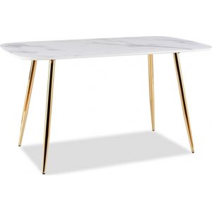 Ceres Esstisch 140 cm - Wei/Gold