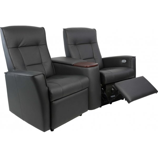 Hjellegjerde Ullstein elektrisches 2-Sitzer-Kinosofa - Schwarz