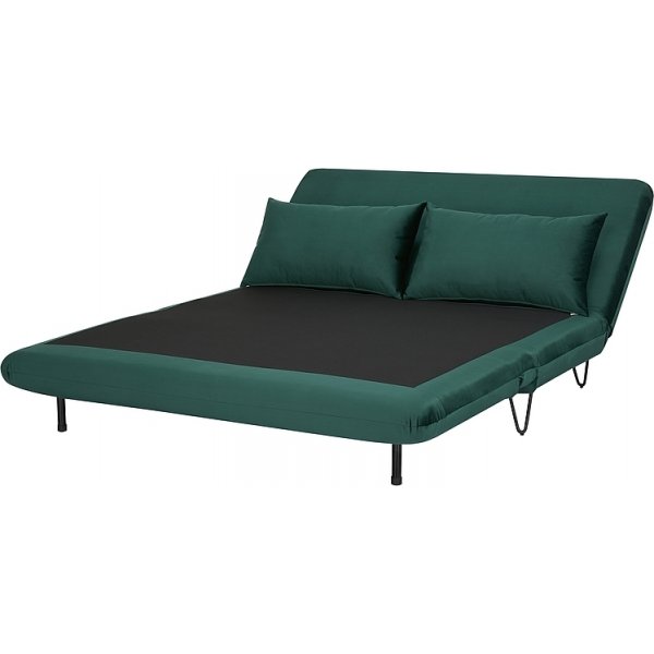 Zenia 2-Sitzer-Schlafsofa aus grünem Samt Zenia 2-Sitzer-Schlafsofa aus grünem Samt