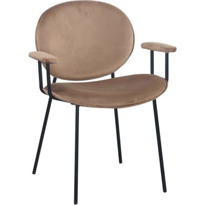 Rondo-Sessel aus beigem Samt
