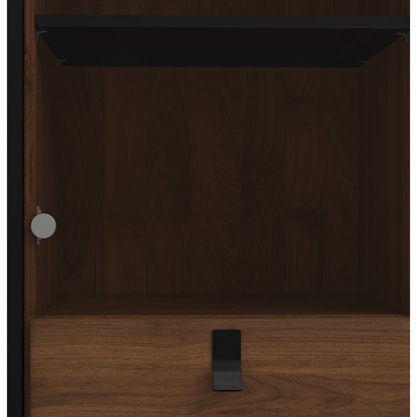 Vitrine Ry - Schwarz/Walnuss