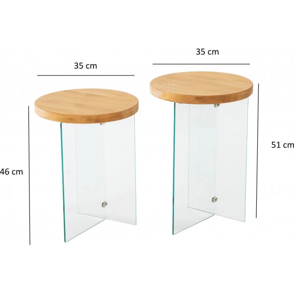 Serenity Beistelltisch-Set 35/35 cm - Eiche