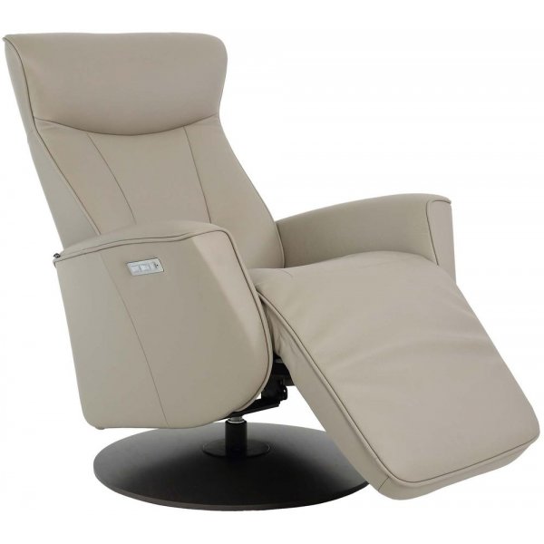 Hjellegjerde Oscar Relaxsessel (elektrische Funktion) - Grau (Leder) / Schwarz