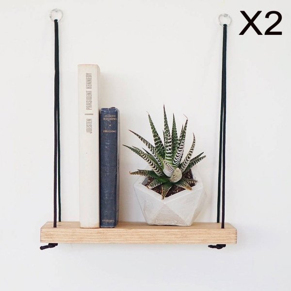 Abstraktes Wandregal 98 - Nussbaum