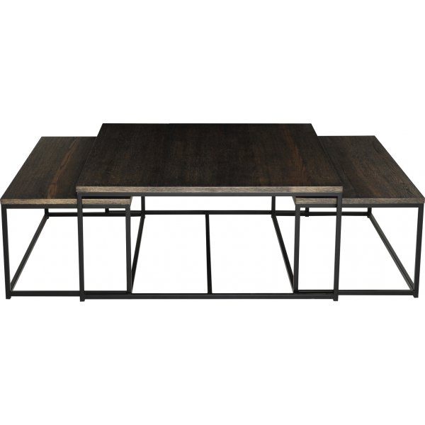 Natalie Couchtisch-Set 85/90 x 44/90 cm - Dunkelbraune Eiche