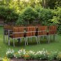 Alva Essgruppe 250x90 cm inkl. 6 Sthlen - Teak/galvanisiertes Metall
