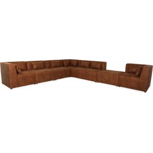 Modular aufbaubares Ecksofa XL - Cognac