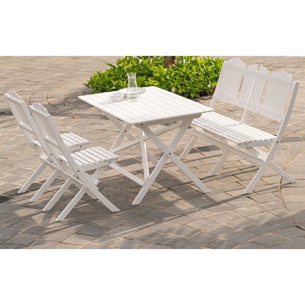 Haväng klassische weiße Outdoor-Gruppe; Sofa, Tisch und 2 Stühle