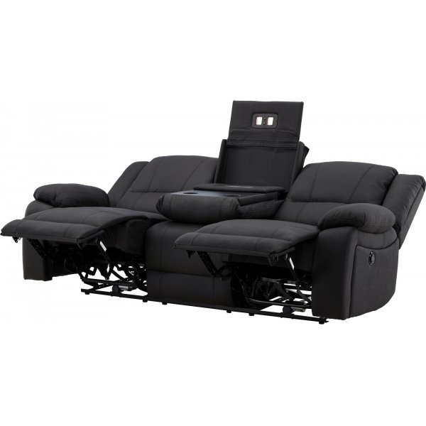 Singapore 3-Sitzer-Liegesofa - Schwarz