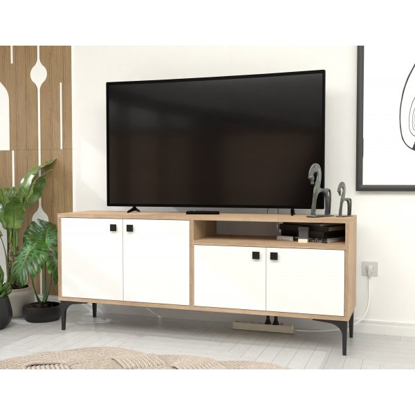 Artemis TV-Stnder - Wei/Eiche