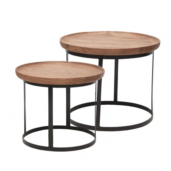 Melissa Couchtisch Set mit 2 Tischen - Holz/Metall