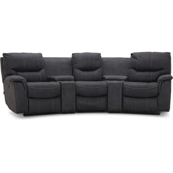 Rom Biosofa - 3-Sitzer Relaxsessel (elektrisch) in grauem Mikrofaserstoff