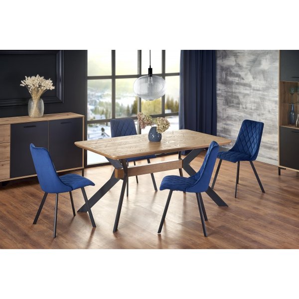 Bermuda Esstisch 160-220 cm - Eiche/schwarz Bermuda Esstisch 160-220 cm - Eiche/schwarz