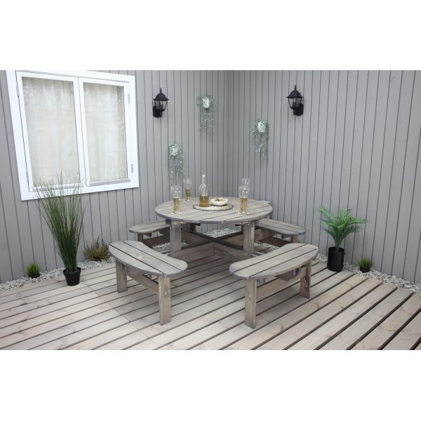 Ronda-Mbelgruppe - Gartenbank und Tisch in einem - Grau + Fleckentferner fr Mbel