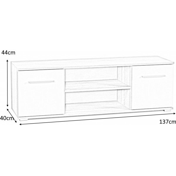 Mediaboard Abdel - weiß/Eiche Mediaboard Abdel - weiß/Eiche