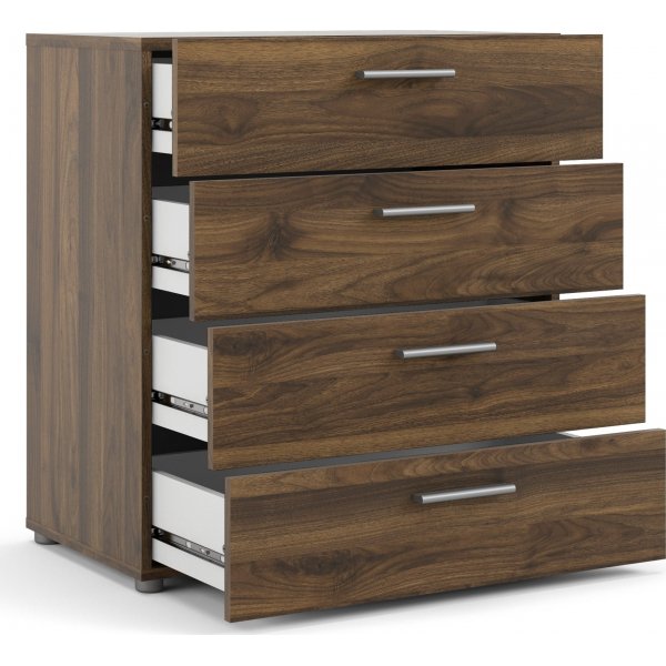 Pepe breite Kommode mit 4 Schubladen - Walnuss Pepe breite Kommode mit 4 Schubladen - Walnuss