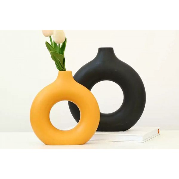 Buco Vase - Schwarz/Orange Buco Vase - Schwarz/Orange
