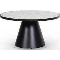 Zero Couchtisch rund Ø85 cm - schwarz / weißer Marmor Zero Couchtisch rund Ø85 cm - schwarz / weißer Marmor