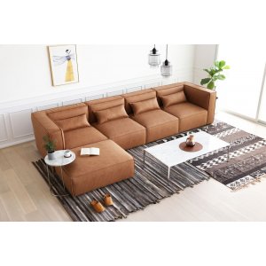 Nees Modulsofa in Cognac (Samt) Combo 1