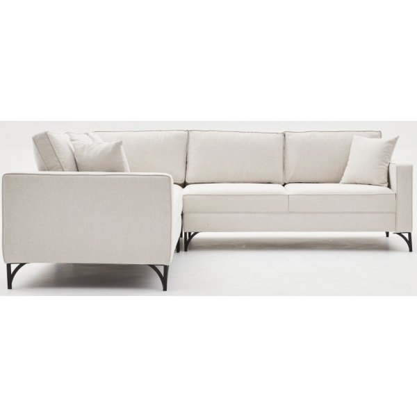 Ecksofa Berlin - Cremeweiß/Schwarz Ecksofa Berlin - Cremeweiß/Schwarz