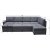 Dream Schlafsofa mit Stauraum (U-Sofa) links - Dunkelgrau (Stoff) + Mbelpflegeset fr Textilien
