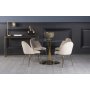 Plaza Essgruppe, Marmortisch mit 4 Plaza Samtsthlen - Beige/Grau/Braun