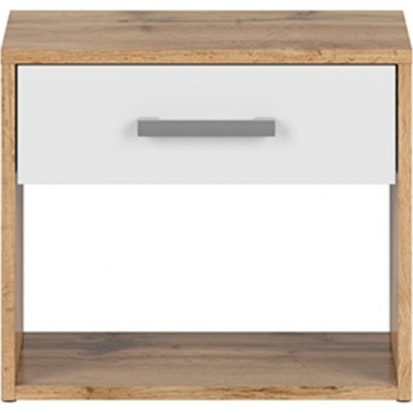 Matos Nachttisch - Eiche/wei