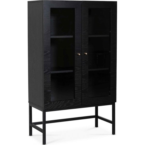 Carl Vitrinenschrank (Highboard) - schwarz gebeizte Eiche + Fleckentferner fr Mbel
