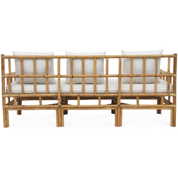 Amelia 3-Sitzer-Sofa mit Kissen - Rattan Natur + Mbelfe