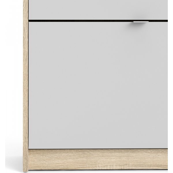 Schuhe tiefer Schuhschrank mit 3 Fächern - Eiche/Weiß Schuhe tiefer Schuhschrank mit 3 Fächern - Eiche/Weiß