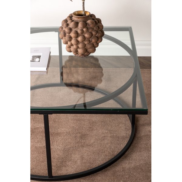 Scanner-Couchtisch 90 x 90 cm - Schwarz