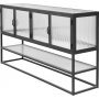 Harvard Sideboard mit Regal - Schwarz/Glas