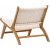 Rike Loungesessel - Creme PU/Teak