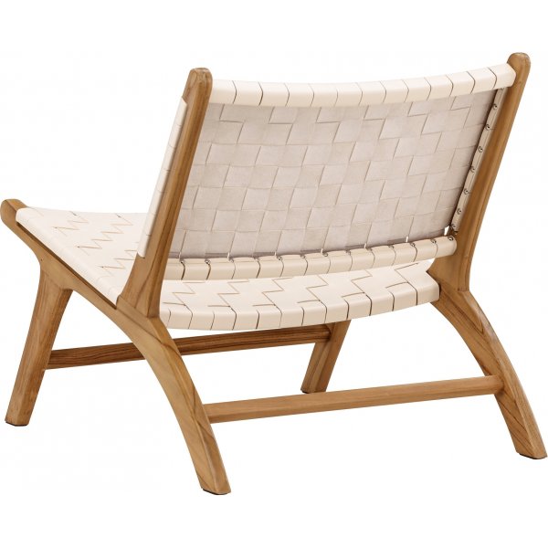 Rike Loungesessel - Creme PU/Teak Rike Loungesessel - Creme PU/Teak