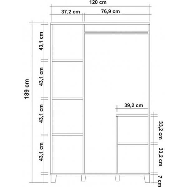 Leva Form Kleiderschrank - Kiefer Leva Form Kleiderschrank - Kiefer