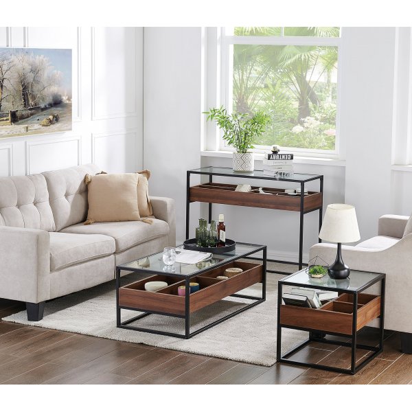 Harmony Konsolentisch 110 x 40 cm - Nussbaum/schwarz