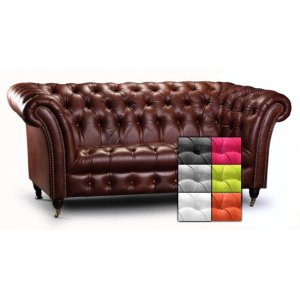 Chesterfield Tsar 2-Sitzer Stoffsofa - jede Farbe!