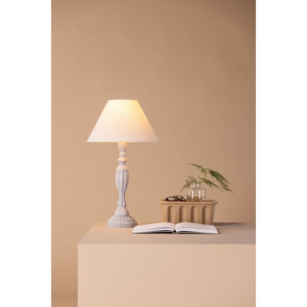 Caen Tischlampe - Beige/hellgrau