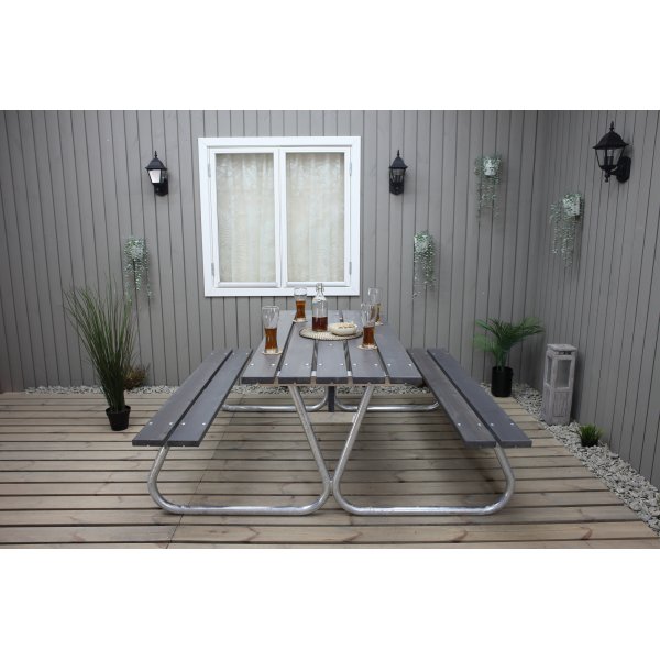 Stabile Bankgarnitur ohne Rckenlehne - Grau